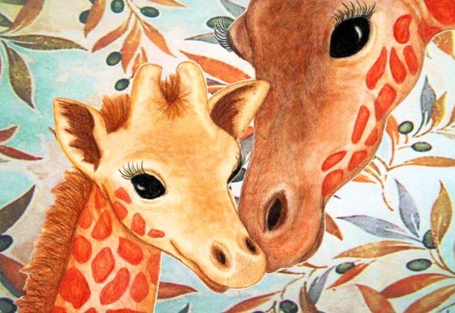 Baby Giraffe & Mother Diamond Painting