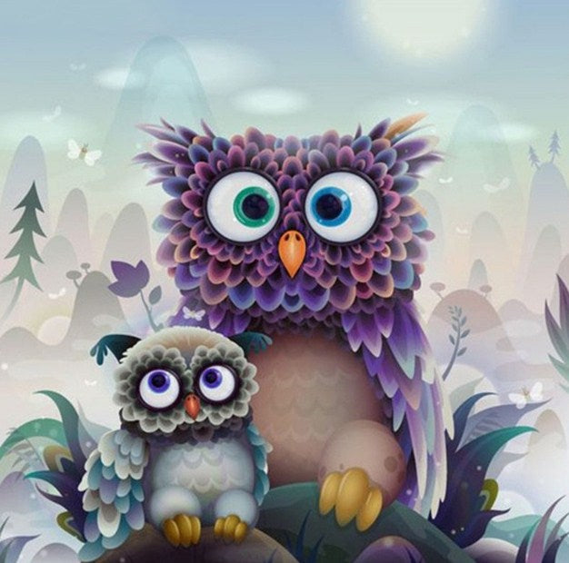 Cartoon Owl Paint by Diamonds