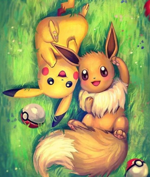 Cute Eevee & Pikachu Paint by Diamonds