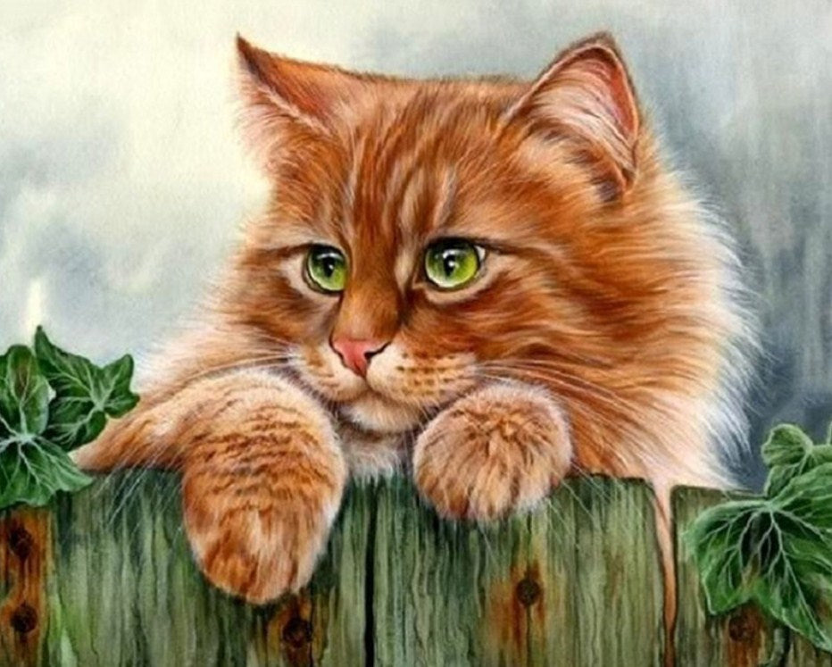 Cute Ginger Cat Diamond Painting Kit