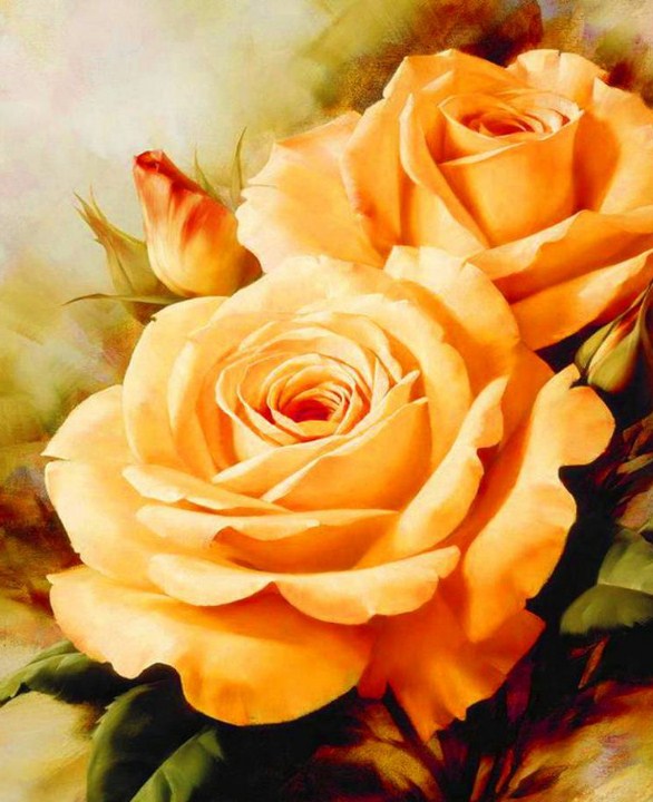 Dark Yellow Roses Paint by Diamonds