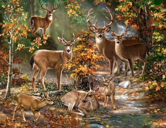 Two Deer By The River – Diamond Paintings