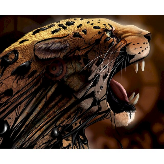 Demon leopard DIY diamond painting kit