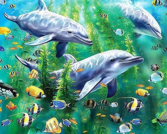 Dolphins Painting Diamond Art Kit by Make Market®
