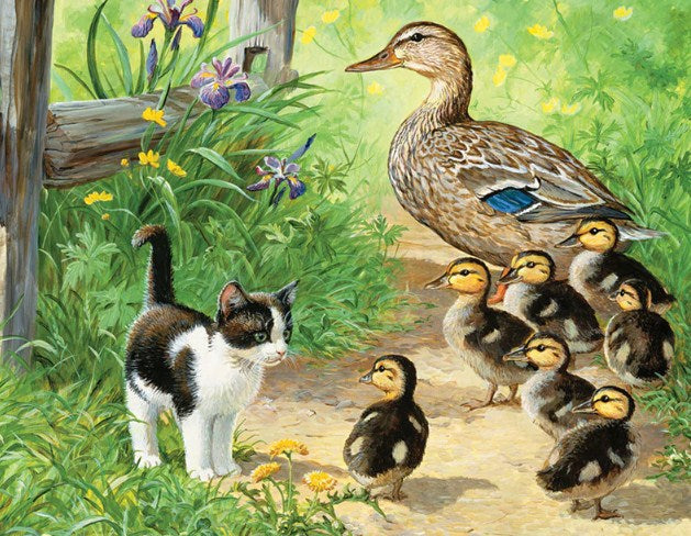 Duck Family & Kitten Paint by Diamonds