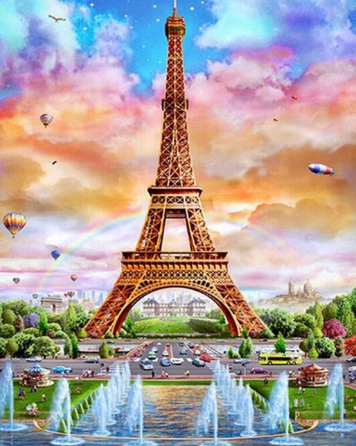 Diamond Art, Painting With Diamonds Kit for Kids & Adults, Multiple Sizes,  Great DIY Hobby or Gift, Sparkly Selections Eiffel Tower in a Jar 