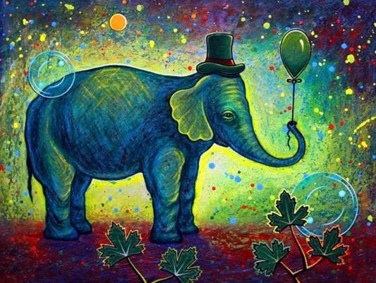 Elephant Celebrating Birthday Paint by Diamonds