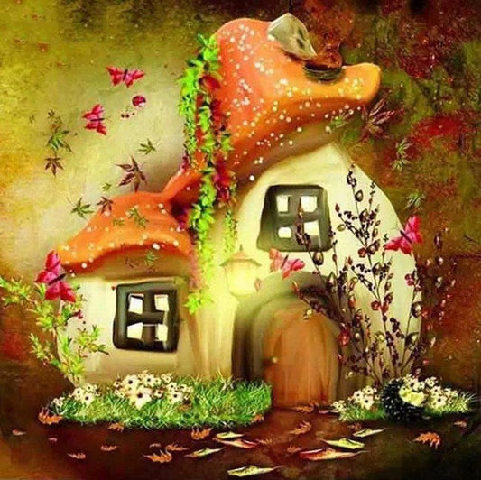 Fairy Tale Mushroom House Diamond Painting Kit