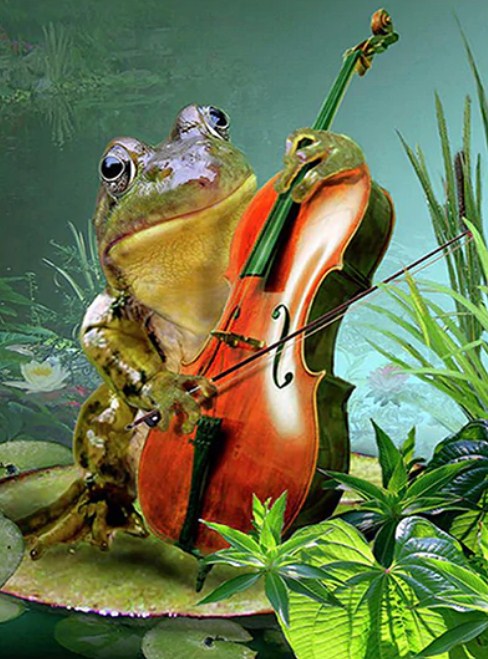 Frog Playing Guitar Diamond Painting