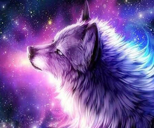 Galaxy Wolf Diamond Painting Kit