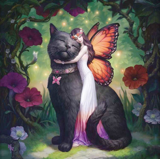 Cat & Girl Diamond Painting