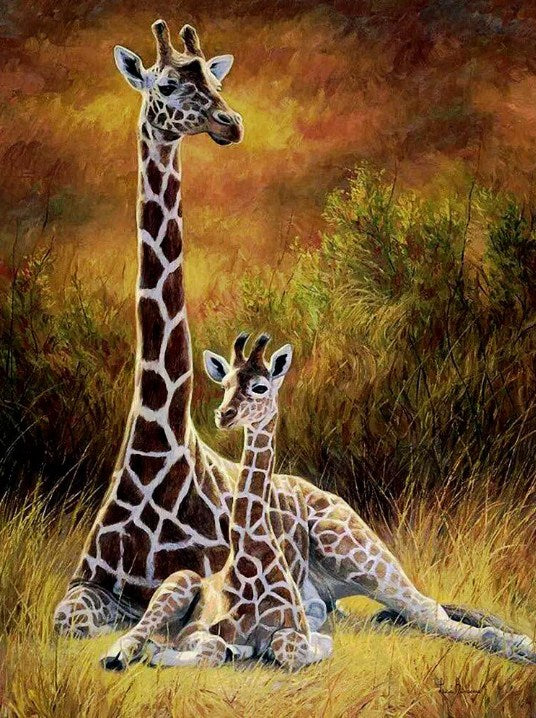 Giraffe Mother & Baby Paint by Diamonds