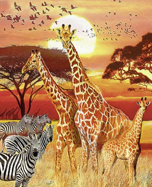 Giraffes & Zebras Diamond Painting Kit