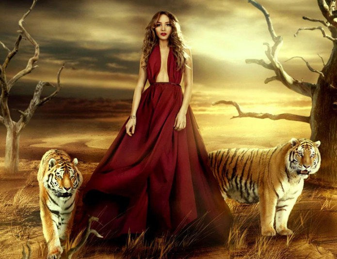 Girl & Tigers Paint by Diamonds
