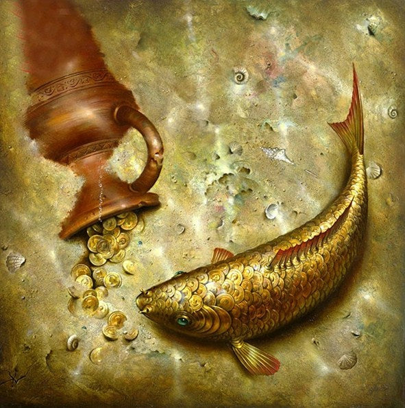 Coin Fish Draw Gold Coins & Fish Diamond Painting – All Diamond Painting