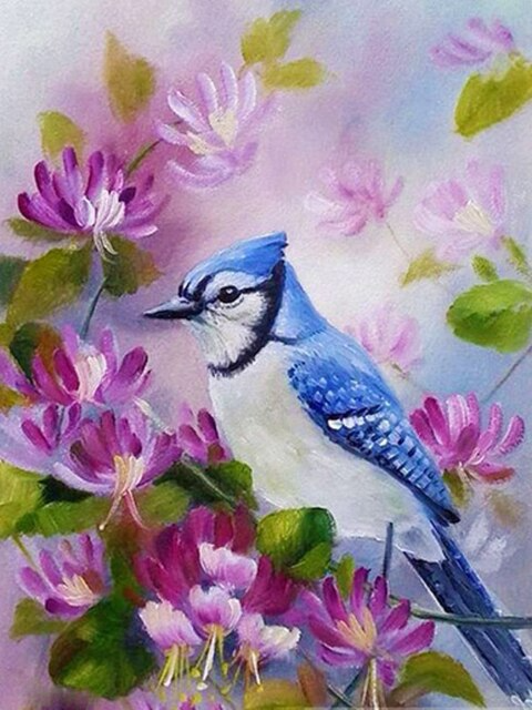 Gorgeous blue humming diamond painting art