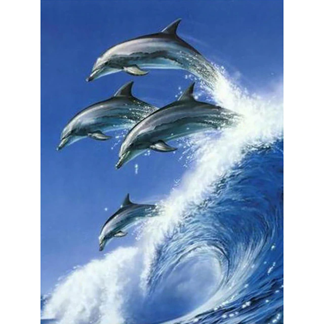 Gorgeous dolphins diamond painting kit by All Diamond Painting