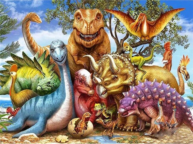 Group Of Dinosaurs - Diamond Painting