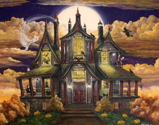 Halloween Haunted House Paint by Diamonds