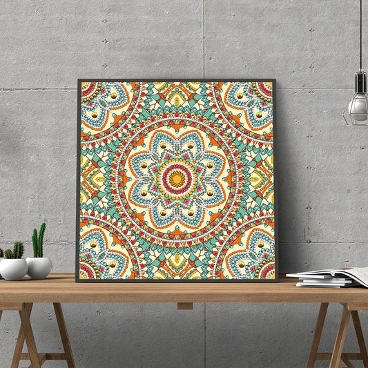 Colorful Mandala Shine in Dark Diamond Painting