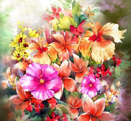 Hibiscus Rose Mellows Diamond Painting Kit