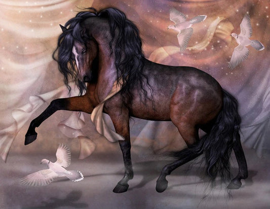Horse & Pigeons Paint by Diamonds