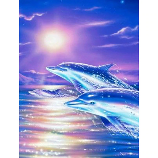 Jumping dolphins diamond painting kit by All Diamond Painting