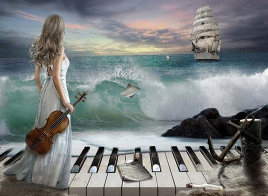 Piano at the Beach Painting Kit