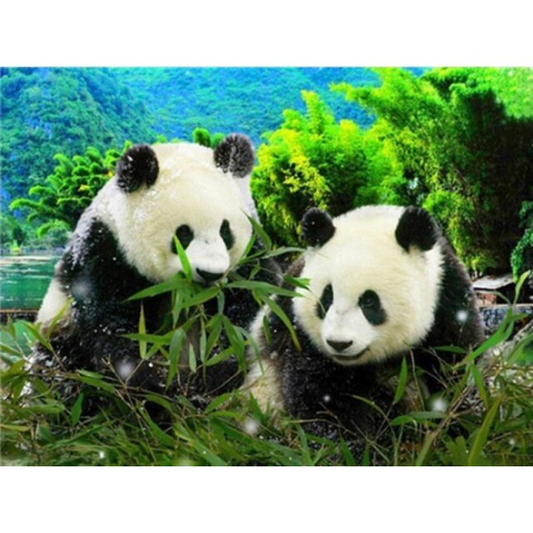 Little panda friend's diamond painting art