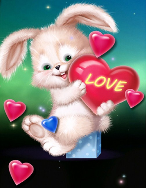 Love Bunny Diamond Painting Kit