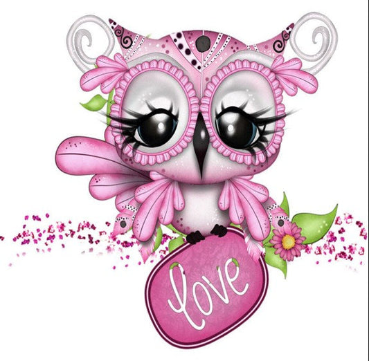 Love Owl Cartoon Paint by Diamonds