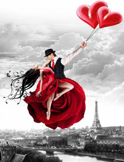 Couple with Love Balloons Diamond Painting