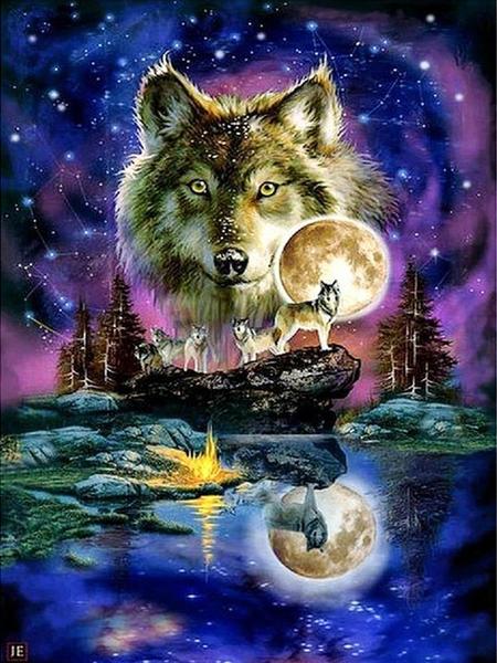 Native American Indian Wolf – All Diamond Painting