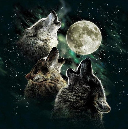 Pack of Howling Wolves Paint by Diamonds
