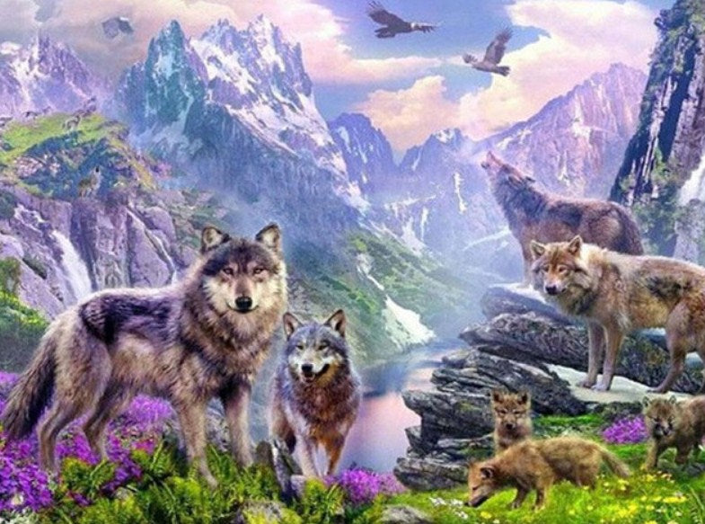 Pack of Wolves Diamond Painting