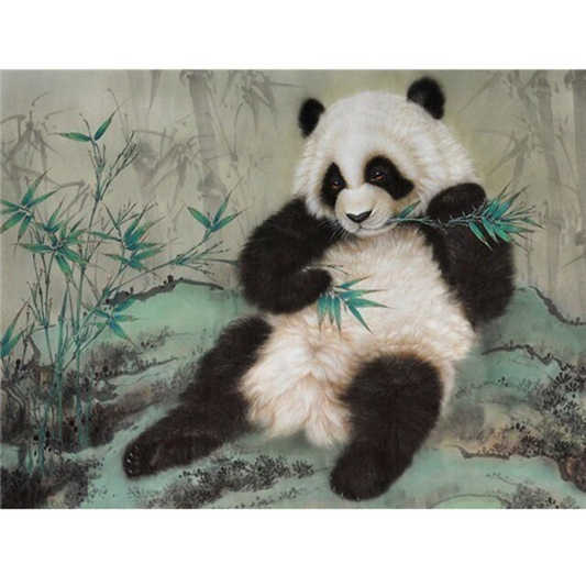 Bamboo eating panda DIY diamond painting kit