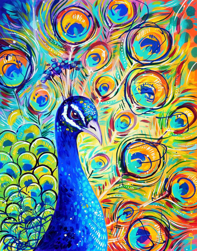 Peacock - Art by Sandra Trubin – All Diamond Painting