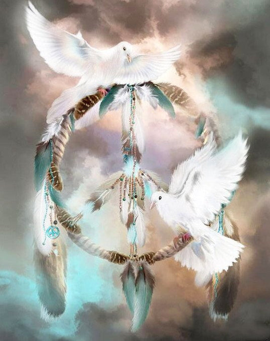 Pigeons Dream Catcher Diamond Painting Kit