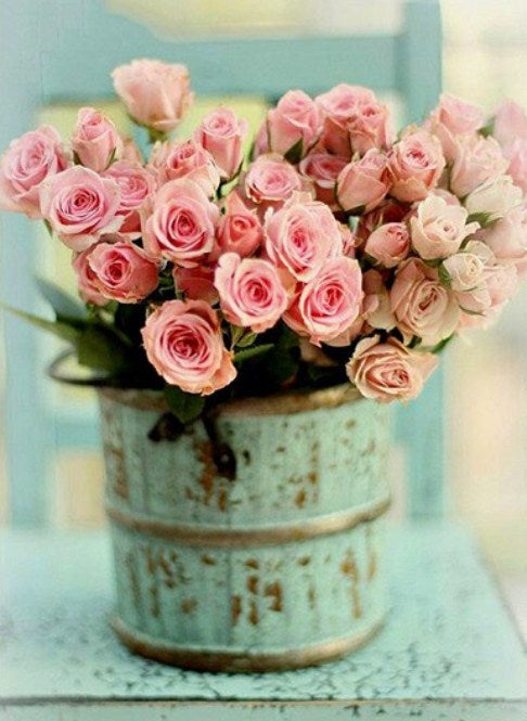 Pink Rose Bouquet Paint by Diamonds