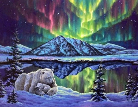 Polar Bears & Northern Lights DIY Painting Kit