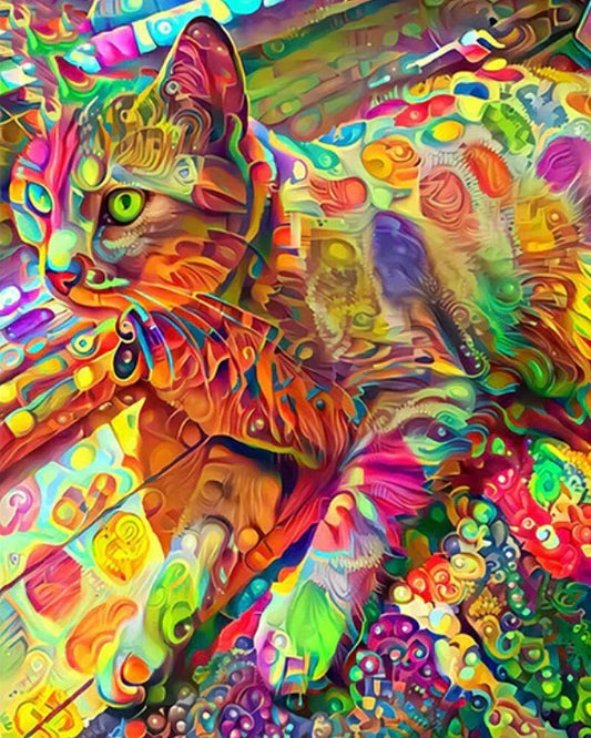 Psychedelic Cat Paint by Diamonds