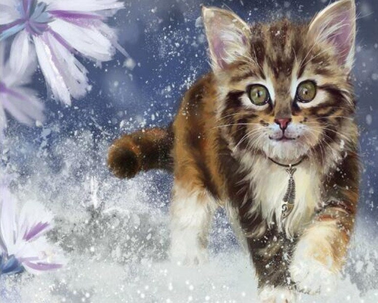 Running Cat Paint by Diamonds