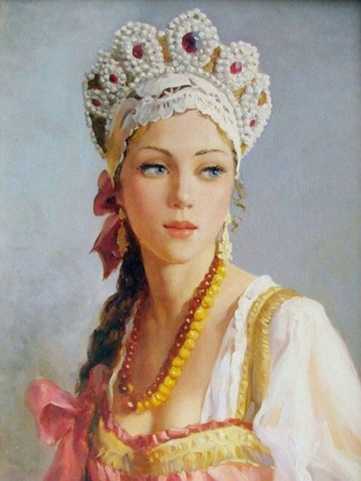 Russian Woman Paint by Diamonds