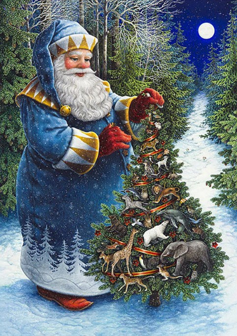 Santa's Christmas Tree Paint by Diamonds