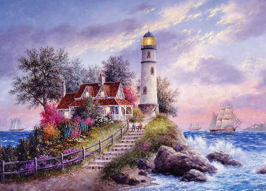 Lighthouse Diamond Painting Kits for Adults Beginners 5D Round
