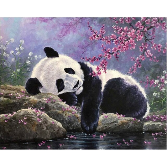 Sleeping panda diamond painting art