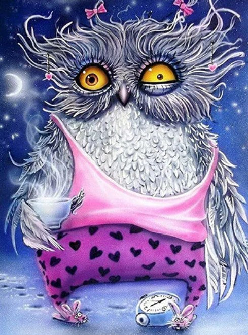 Sleep Less Owl Sleepless Cartoon Owl – All Diamond Painting