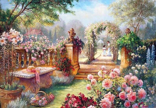 Flowers Garden Paint by Diamonds