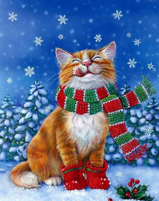 Winter Cat Diamond Painting