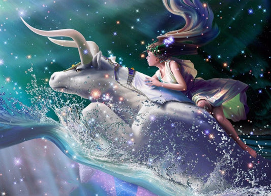 Taurus Zodiac Paint with Diamonds